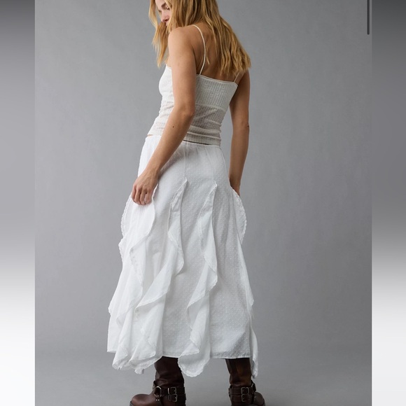 NWT AE High-Waisted Cascade Ruffle Maxi Skirt - Picture 2 of 8